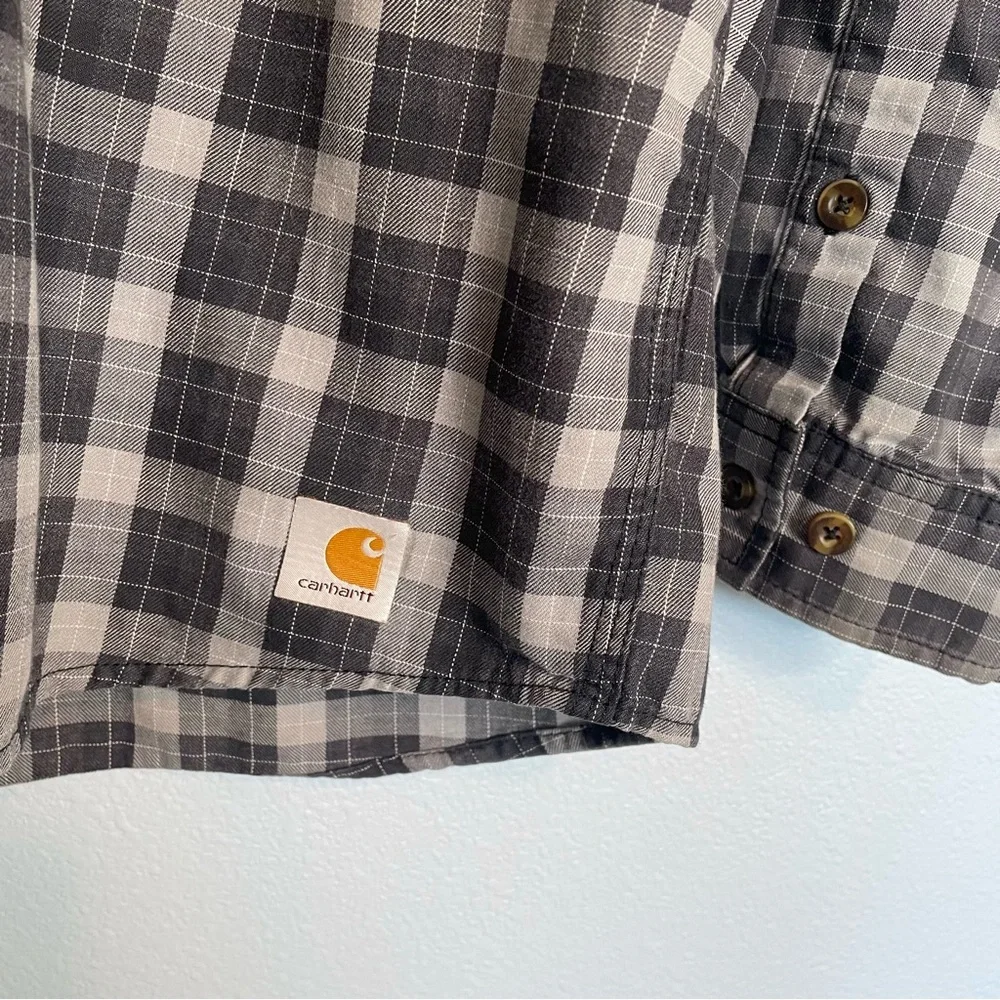 Carhartt Men's Relaxed Force Long Sleeve Button Up Plaid Flannel Shirt Medium - Picture 2 of 7